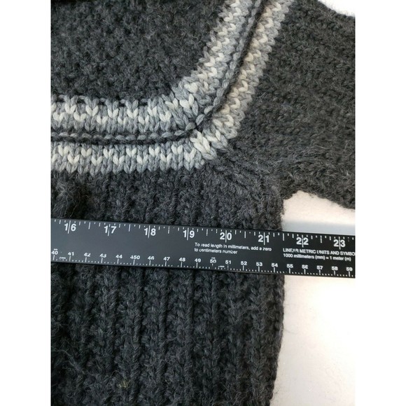 Women’s Woolrich Open Front Cardigan Gray Sweater Lg thick Wool - Picture 9 of 11